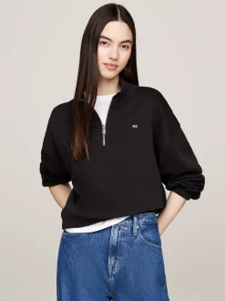 Bluzy Dresowe & Z Kapturem*Tommy Hilfiger Krótka Bluza Z Kapturem BLACK
