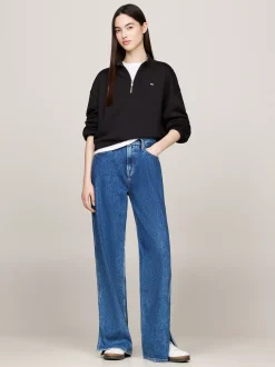 Bluzy Dresowe & Z Kapturem*Tommy Hilfiger Krótka Bluza Z Kapturem BLACK