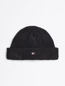 Czapki|Czapki I Szaliki*Tommy Hilfiger Krótka Czapka Typu Beanie Heritage DARK GREY HEATHER