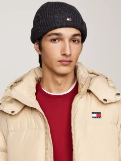 Czapki|Czapki I Szaliki*Tommy Hilfiger Krótka Czapka Typu Beanie Heritage DARK GREY HEATHER