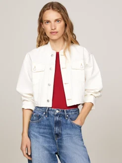 Kurtki & Płaszcze*Tommy Hilfiger Krótka Kurtka Bomber O Luźnym Kroju ECRU