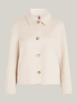 Kurtki & Płaszcze|Wełniane Płaszcze*Tommy Hilfiger Krótki Trencz Z Dwustronnego Materiału CLASSIC BEIGE