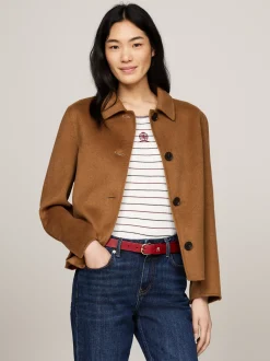 Kurtki & Płaszcze|Wełniane Płaszcze*Tommy Hilfiger Krótki Trencz Z Dwustronnego Materiału WARM KHAKI