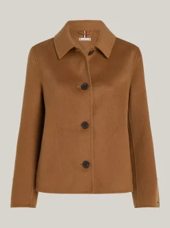 Kurtki & Płaszcze|Wełniane Płaszcze*Tommy Hilfiger Krótki Trencz Z Dwustronnego Materiału WARM KHAKI
