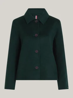 Kurtki & Płaszcze|Wełniane Płaszcze*Tommy Hilfiger Krótki Trencz Z Dwustronnego Materiału ORNAMENTAL GREEN