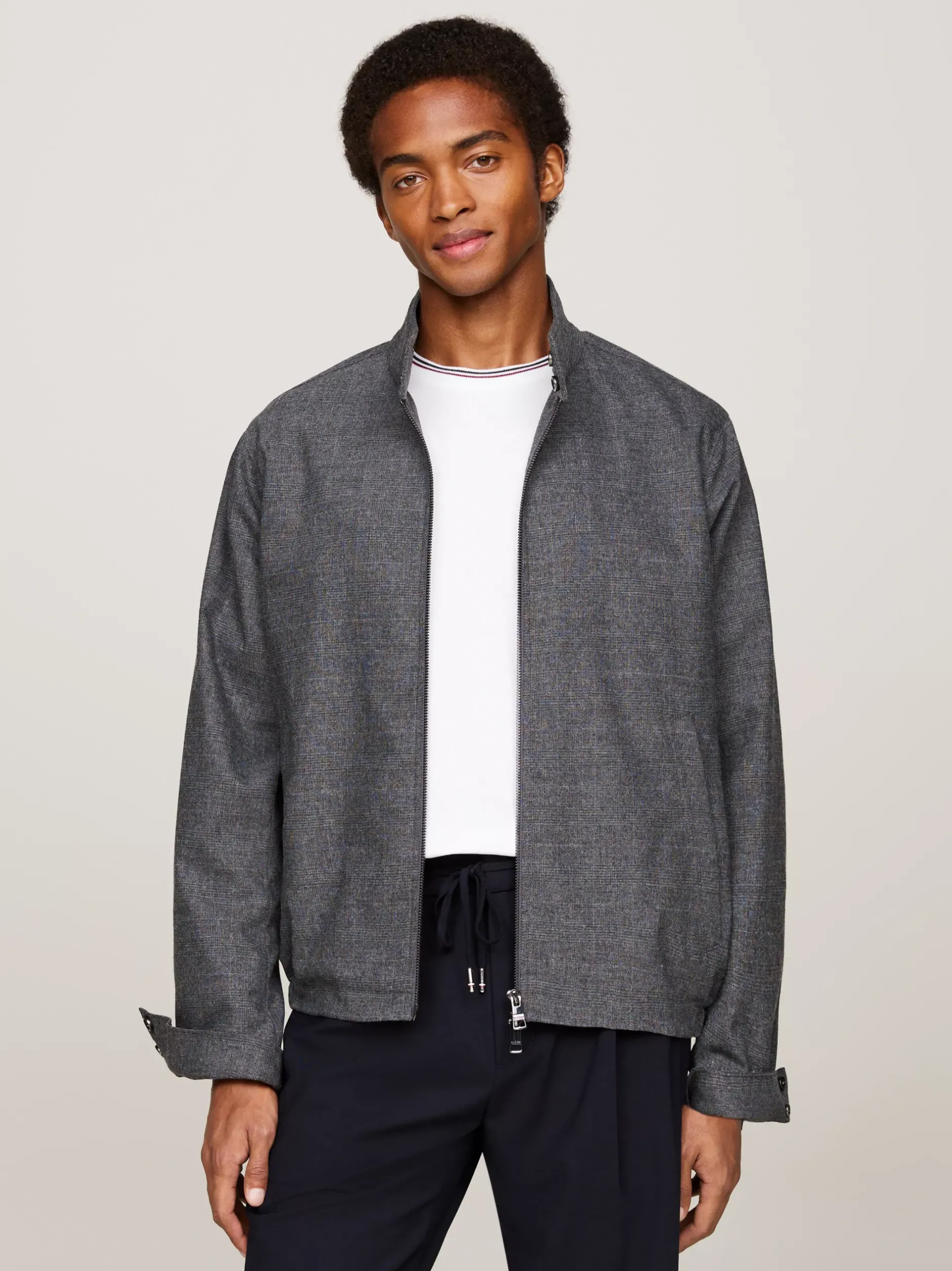Bomberki|Kurtki & Płaszcze*Tommy Hilfiger Kurtka Harrington W Kratę Księcia Walii MEDIUM GREY HEATHER