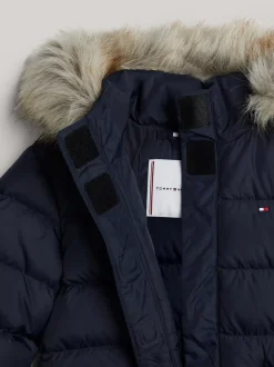 Kurtki I Płaszcze*Tommy Hilfiger Kurtka Puchowa Adaptive Z Kapturem DESERT SKY