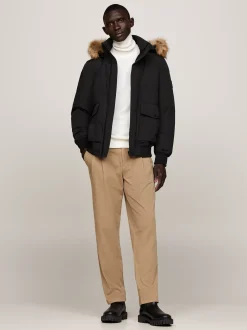 Kurtki & Płaszcze*Tommy Hilfiger Kurtka Puchowa Bomber Rockie Ze Sztucznym Futrem BLACK