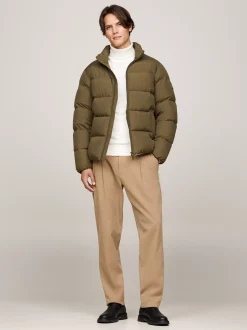 Kurtki & Płaszcze*Tommy Hilfiger Kurtka Puchowa Z Wysokim Kołnierzem ARMY GREEN