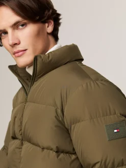 Kurtki & Płaszcze*Tommy Hilfiger Kurtka Puchowa Z Wysokim Kołnierzem ARMY GREEN