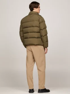 Kurtki & Płaszcze*Tommy Hilfiger Kurtka Puchowa Z Wysokim Kołnierzem ARMY GREEN