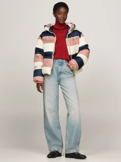 Kurtki & Płaszcze*Tommy Hilfiger Kurtka Puffer Z Sygnowanym Wzorem GLOBAL STP H PUFFER/ CNTY IVORY