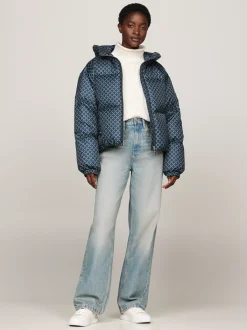 Kurtki & Płaszcze*Tommy Hilfiger Kurtka Puffer Z Sygnowanym Wzorem DIAMOND MONOTYPE/ MILITARY DENIM