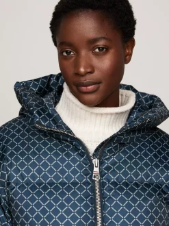 Kurtki & Płaszcze*Tommy Hilfiger Kurtka Puffer Z Sygnowanym Wzorem DIAMOND MONOTYPE/ MILITARY DENIM