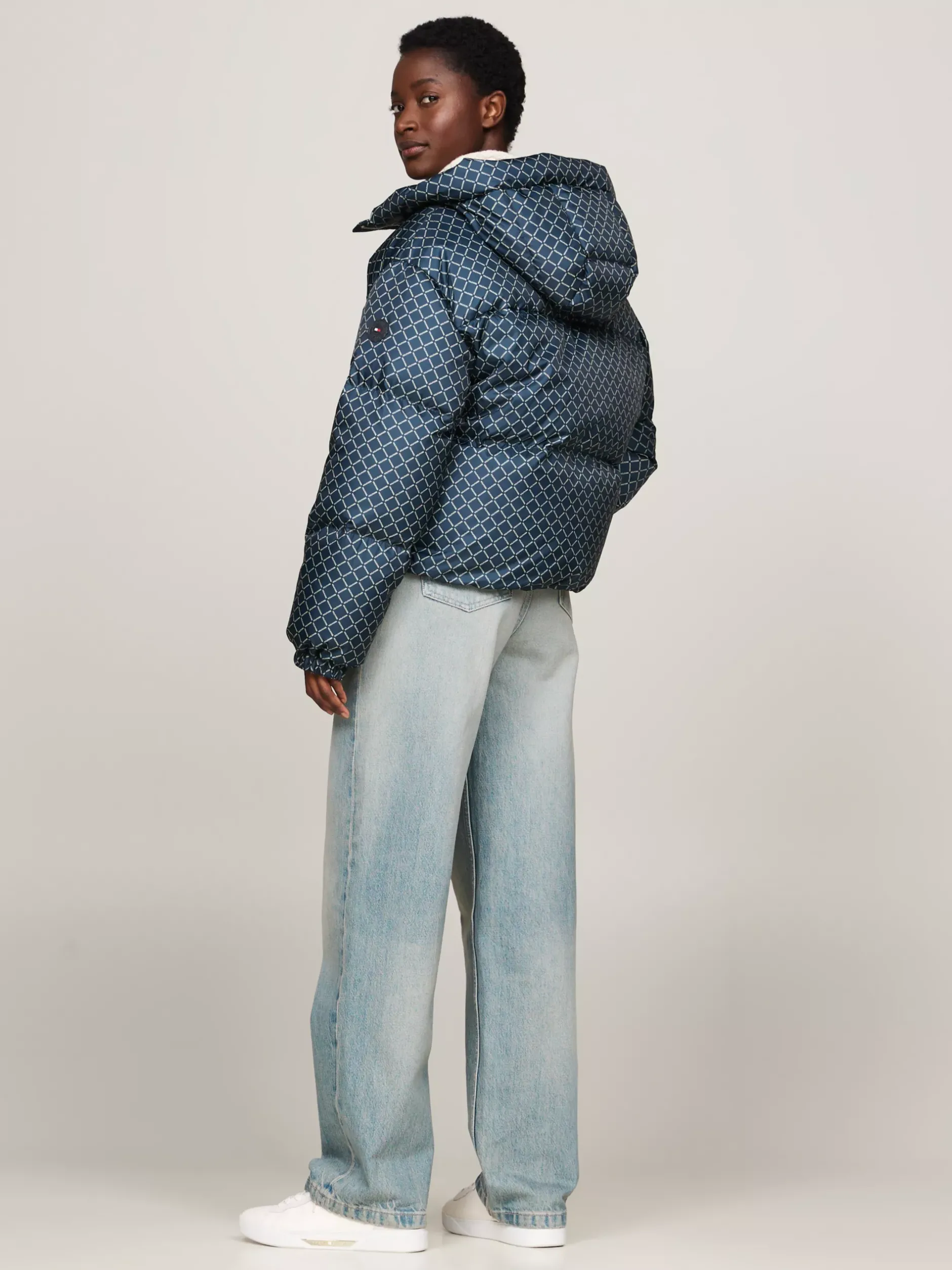 Kurtki & Płaszcze*Tommy Hilfiger Kurtka Puffer Z Sygnowanym Wzorem DIAMOND MONOTYPE/ MILITARY DENIM