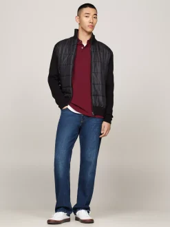 Swetry|Dzianina*Tommy Hilfiger Kurtka Smart Casual O Mieszanej Fakturze BLACK