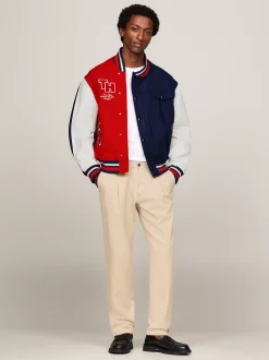 Kurtki & Płaszcze|Bomberki*Tommy Hilfiger Kurtka Tommy X Mercedes F1 X CR W Stylu Varsity YALE NAVY