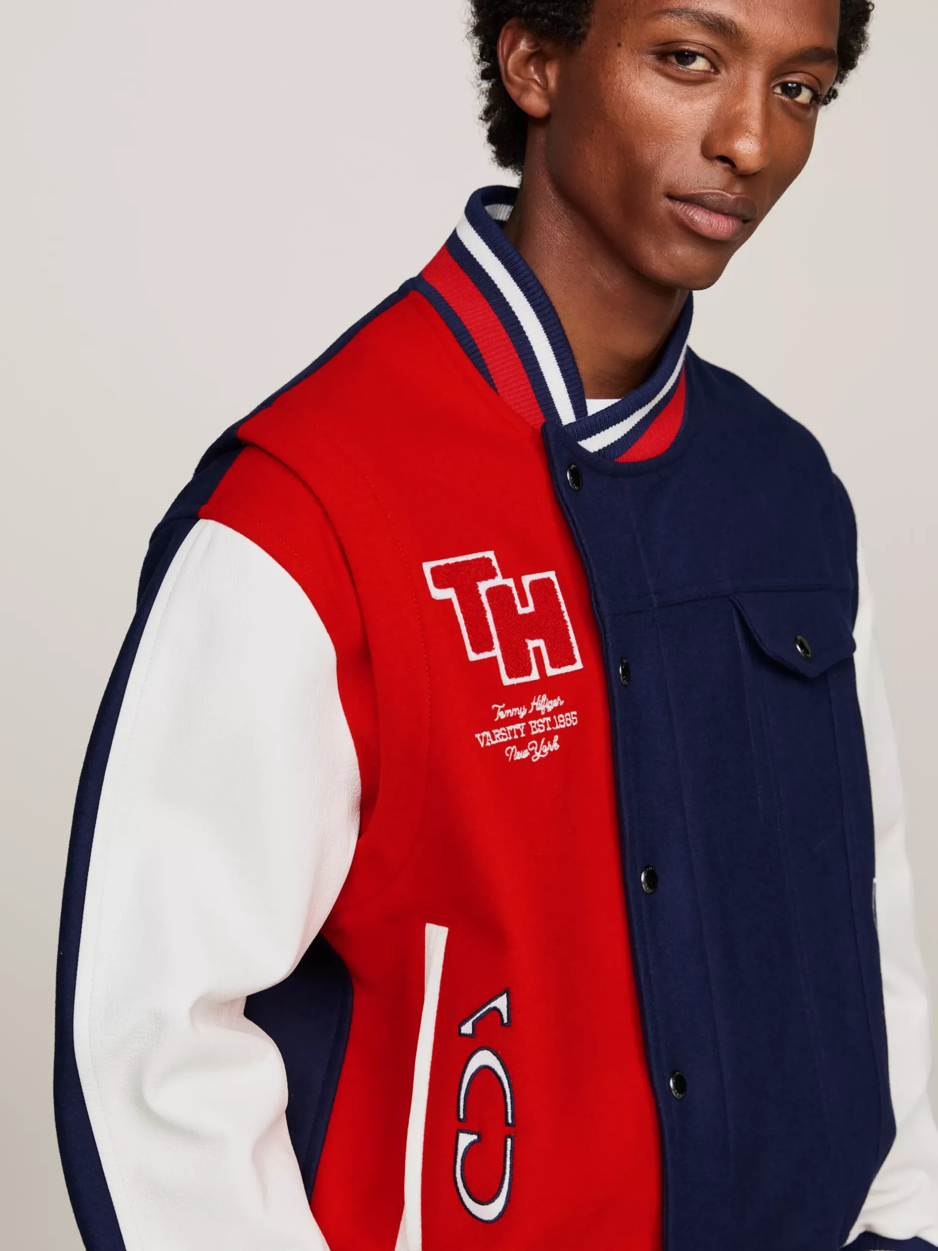 Kurtki & Płaszcze|Bomberki*Tommy Hilfiger Kurtka Tommy X Mercedes F1 X CR W Stylu Varsity YALE NAVY