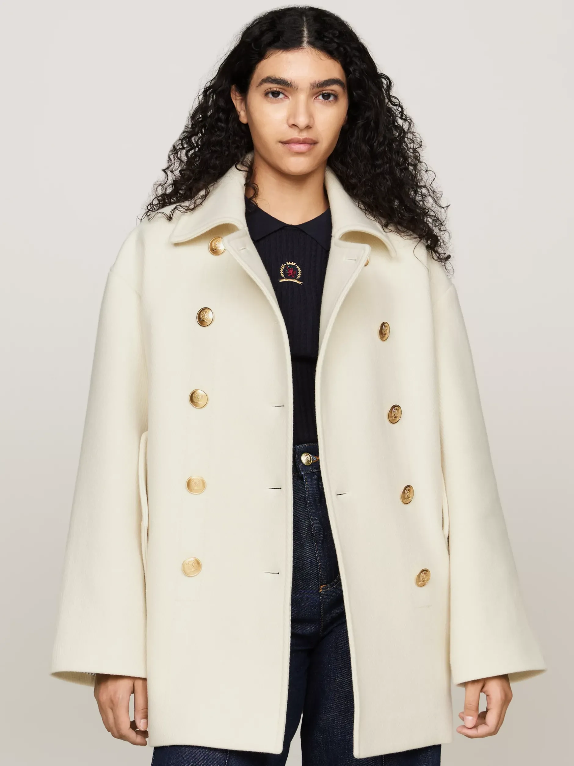 Kurtki & Płaszcze|Wełniane Płaszcze*Tommy Hilfiger Kurtka Typu Bosmanka IVORY