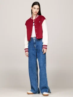 Kurtki & Płaszcze*Tommy Hilfiger Kurtka Varsity O Skróconym Kroju Z Domieszką Wełny REGATTA RED