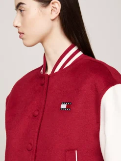 Kurtki & Płaszcze*Tommy Hilfiger Kurtka Varsity O Skróconym Kroju Z Domieszką Wełny REGATTA RED
