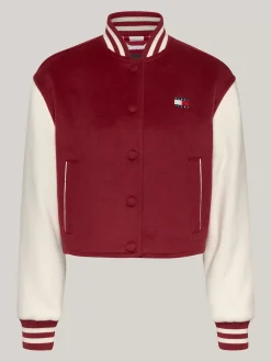 Kurtki & Płaszcze*Tommy Hilfiger Kurtka Varsity O Skróconym Kroju Z Domieszką Wełny REGATTA RED