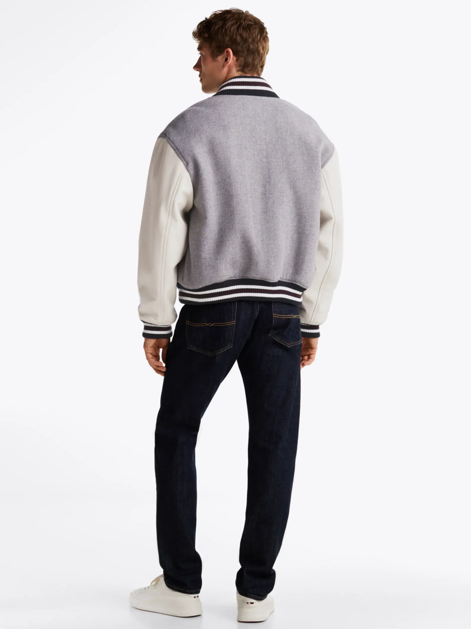 Kurtki & Płaszcze|Bomberki*Tommy Hilfiger Kurtka W Stylu Varsity Z Blokami Kolorów LIGHT GREY HEATHER