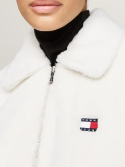 Kurtki & Płaszcze*Tommy Hilfiger Kurtka Ze Sztucznego Futra O Skróconym Kroju IVORY