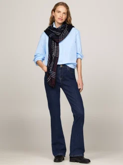 Szaliki|Szaliki*Tommy Hilfiger Kwadratowa Apaszka Corporate W Kratę SPACE BLUE