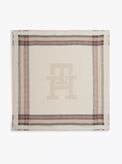 Szaliki|Szaliki*Tommy Hilfiger Kwadratowy Szal Z Monogramem TH ANCIENT WHITE