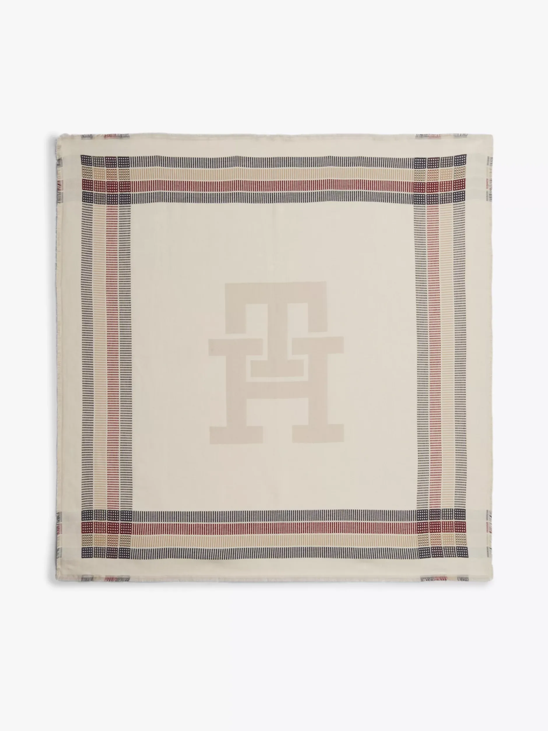 Szaliki|Szaliki*Tommy Hilfiger Kwadratowy Szal Z Monogramem TH ANCIENT WHITE