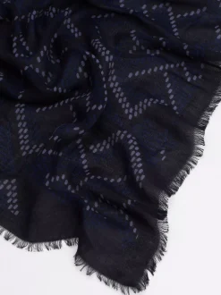 Szaliki|Szaliki*Tommy Hilfiger Kwadratowy Szal Z Monogramem TH SPACE BLUE