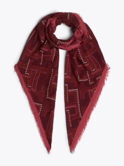 Szaliki|Szaliki*Tommy Hilfiger Kwadratowy Szal Z Monogramem TH HERITAGE PINK