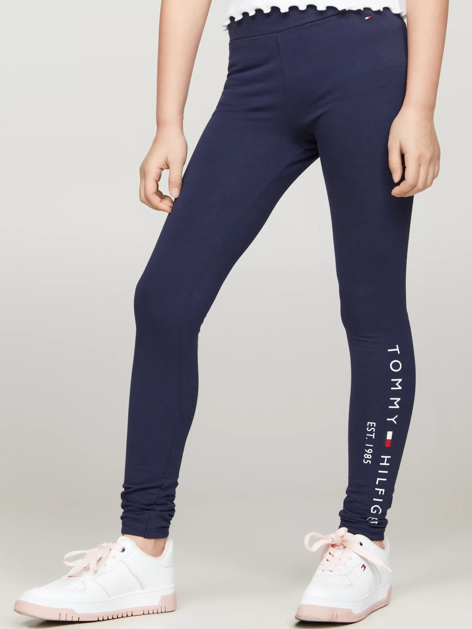 Spodnie, Szorty I Spódnice*Tommy Hilfiger Legginsy Essential Z Logo TWILIGHT NAVY