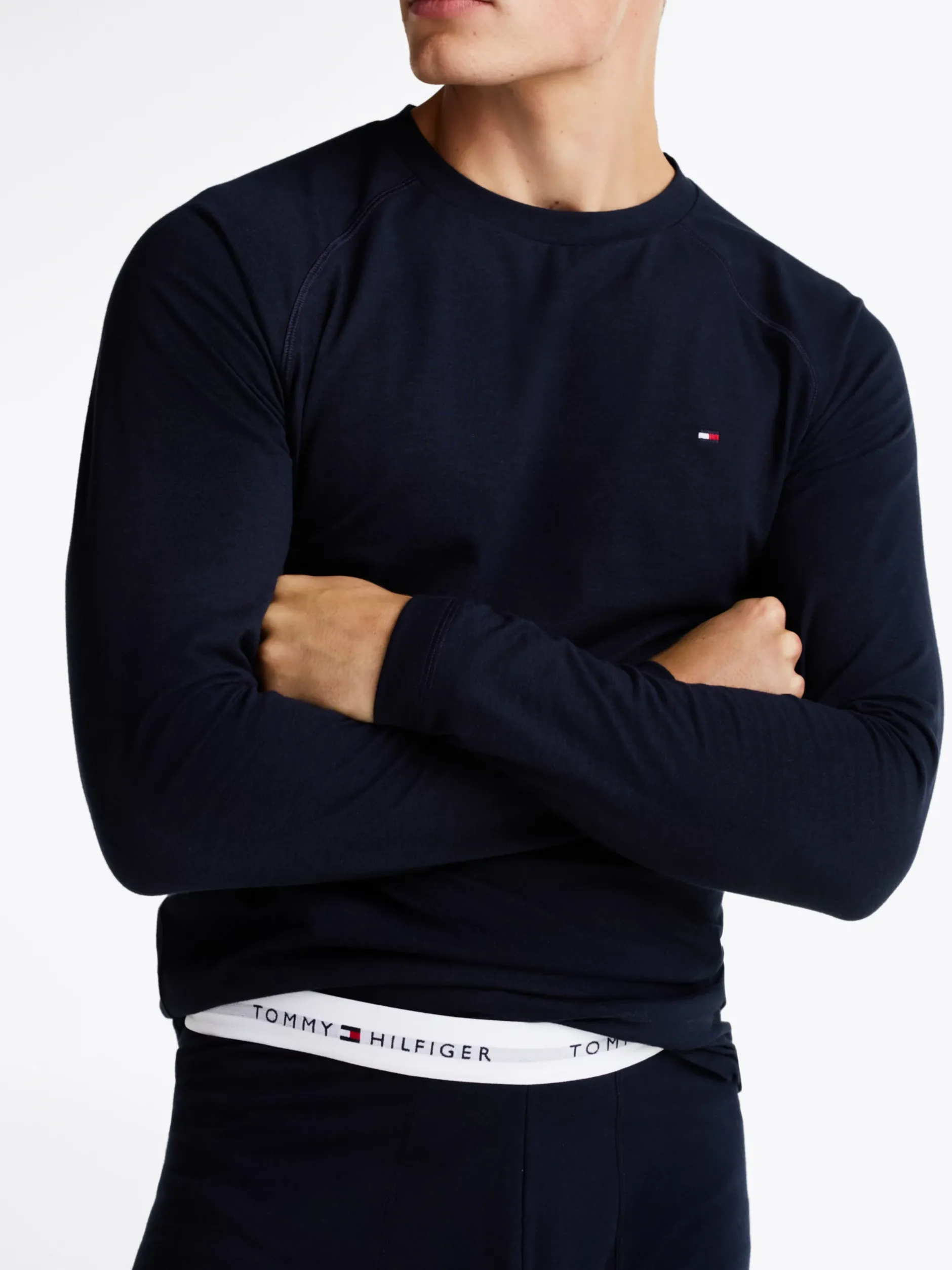 Bielizna*Tommy Hilfiger Legginsy Termoaktywne Z Logo Na Pasku DESERT SKY