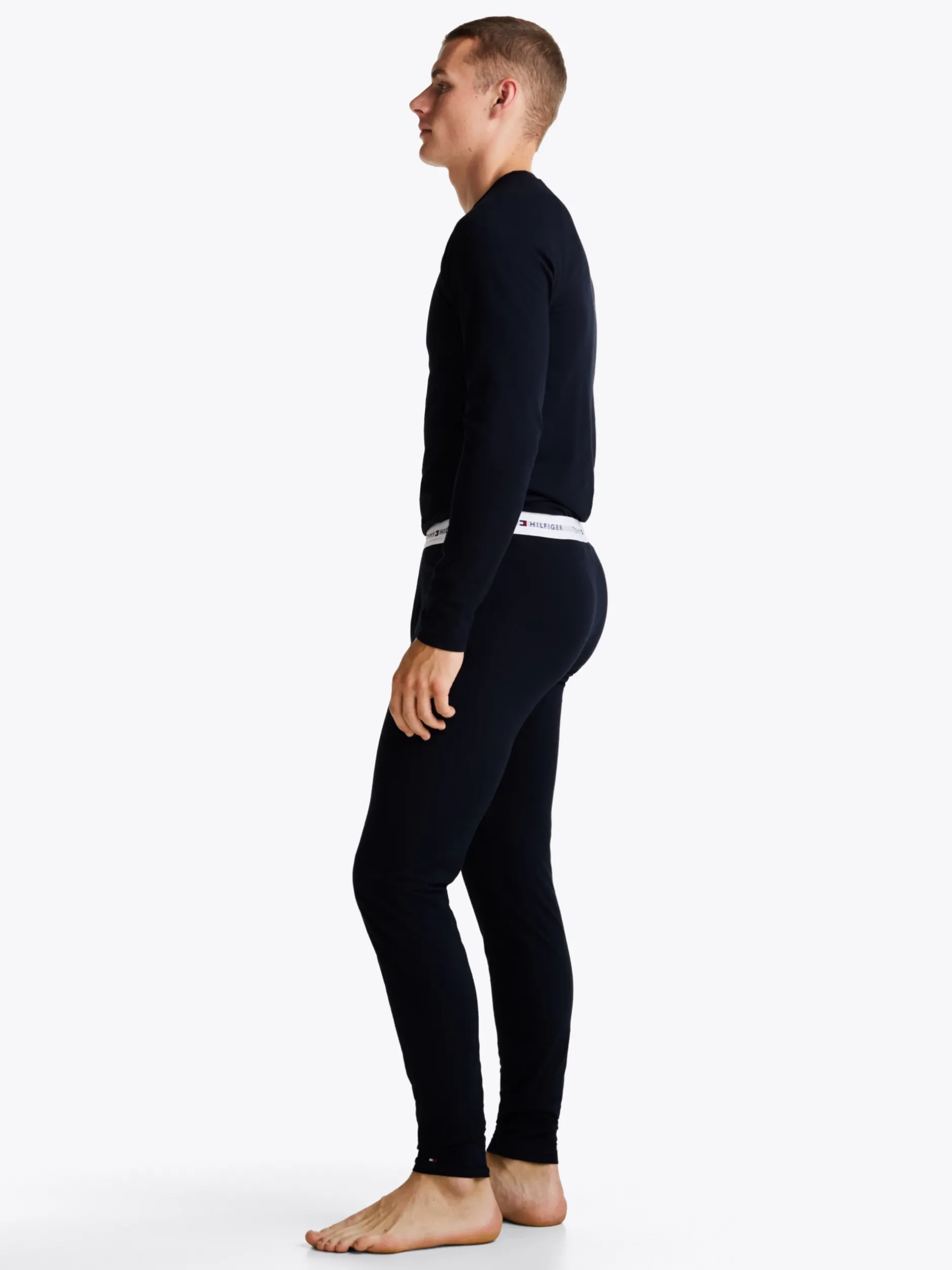 Bielizna*Tommy Hilfiger Legginsy Termoaktywne Z Logo Na Pasku DESERT SKY