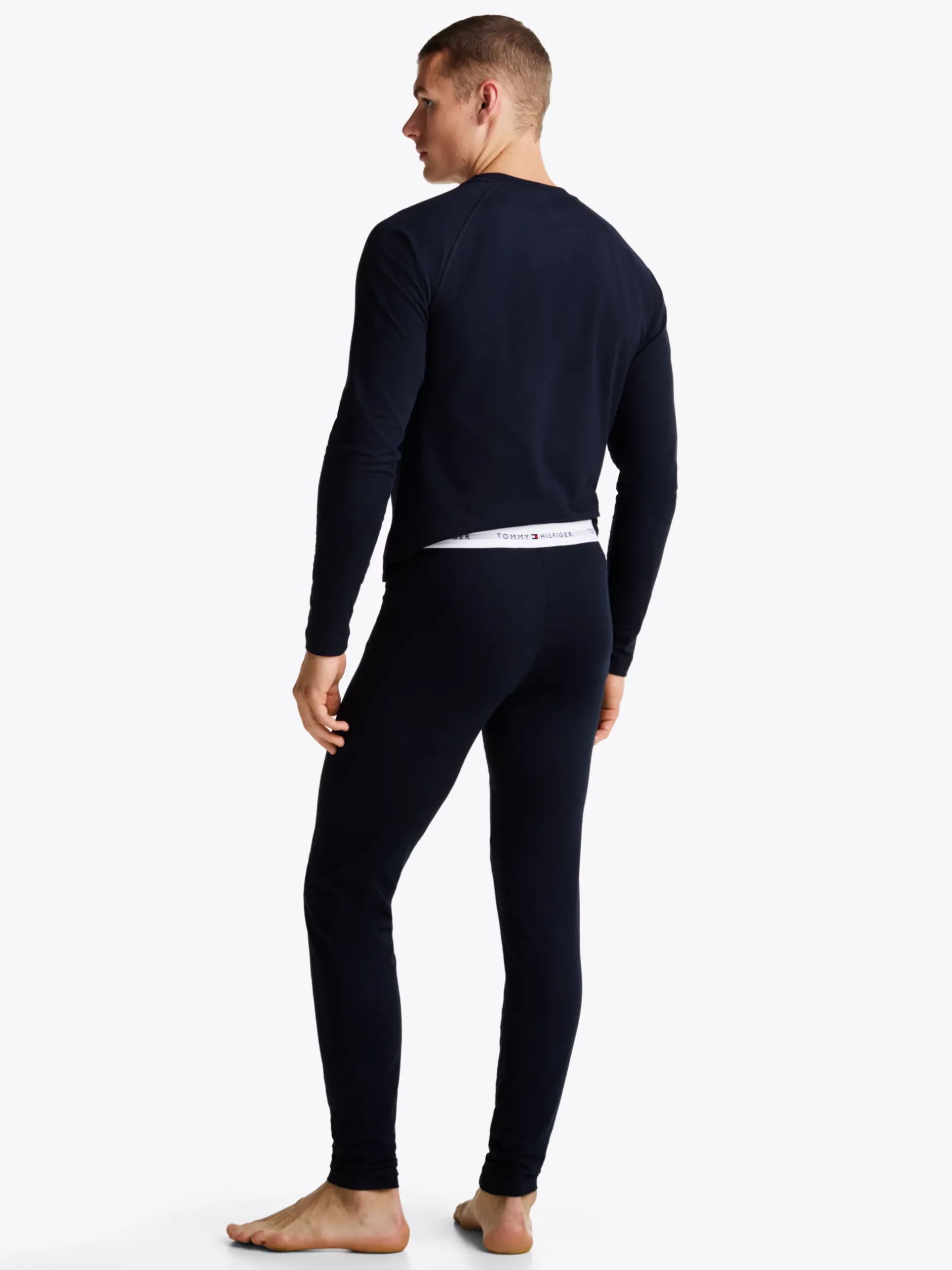 Bielizna*Tommy Hilfiger Legginsy Termoaktywne Z Logo Na Pasku DESERT SKY