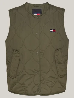 Kurtki & Płaszcze*Tommy Hilfiger Lekka Kamizelka Z Falowanym Pikowaniem FATIGUE GREEN