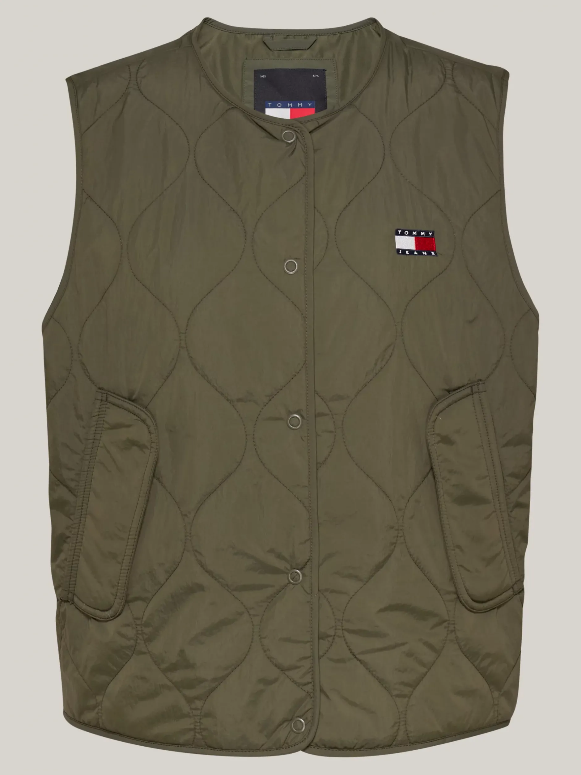 Kurtki & Płaszcze*Tommy Hilfiger Lekka Kamizelka Z Falowanym Pikowaniem FATIGUE GREEN