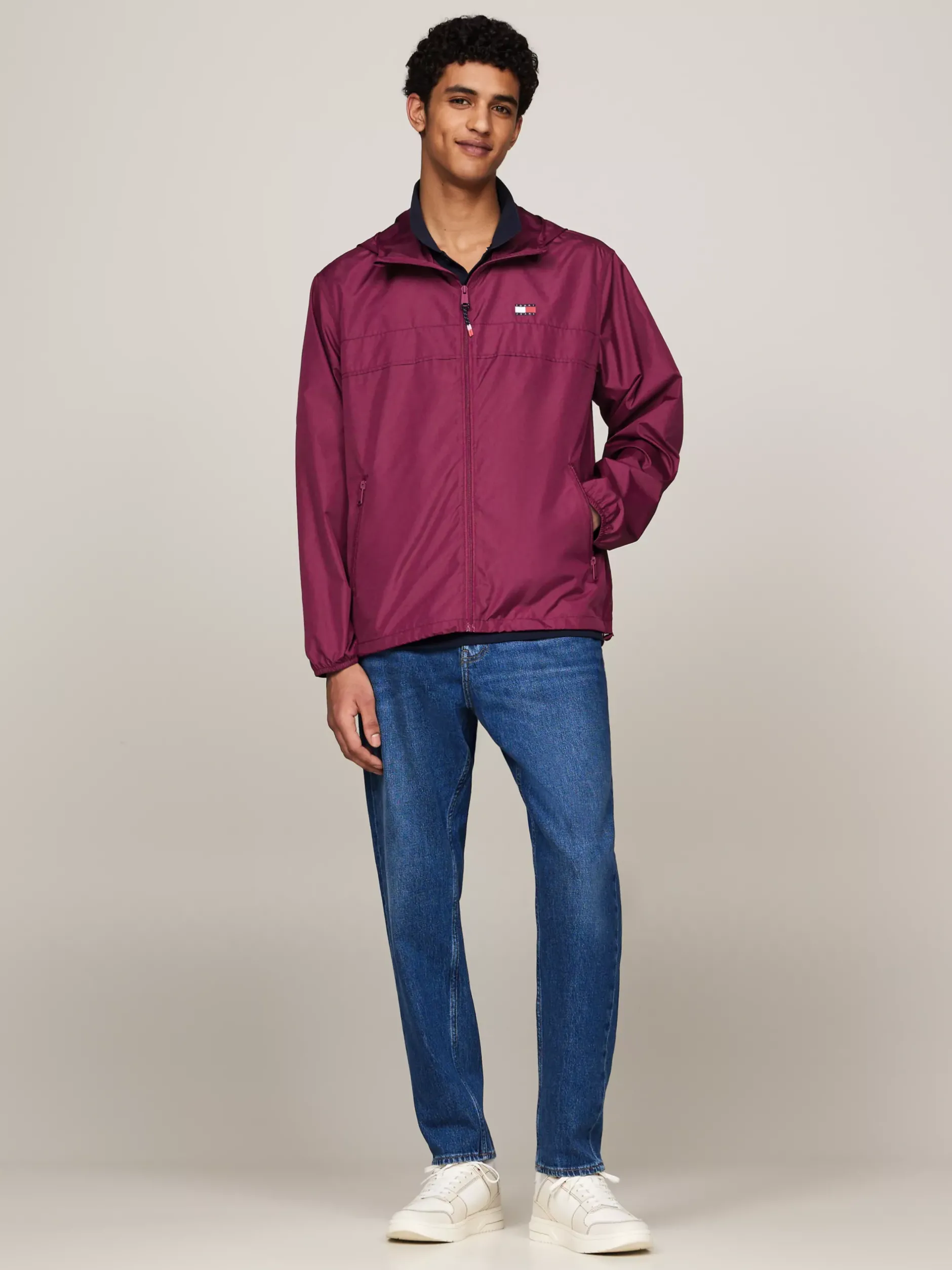 Kurtki & Płaszcze*Tommy Hilfiger Lekka Wiatrówka Chicago VALLEY GRAPE