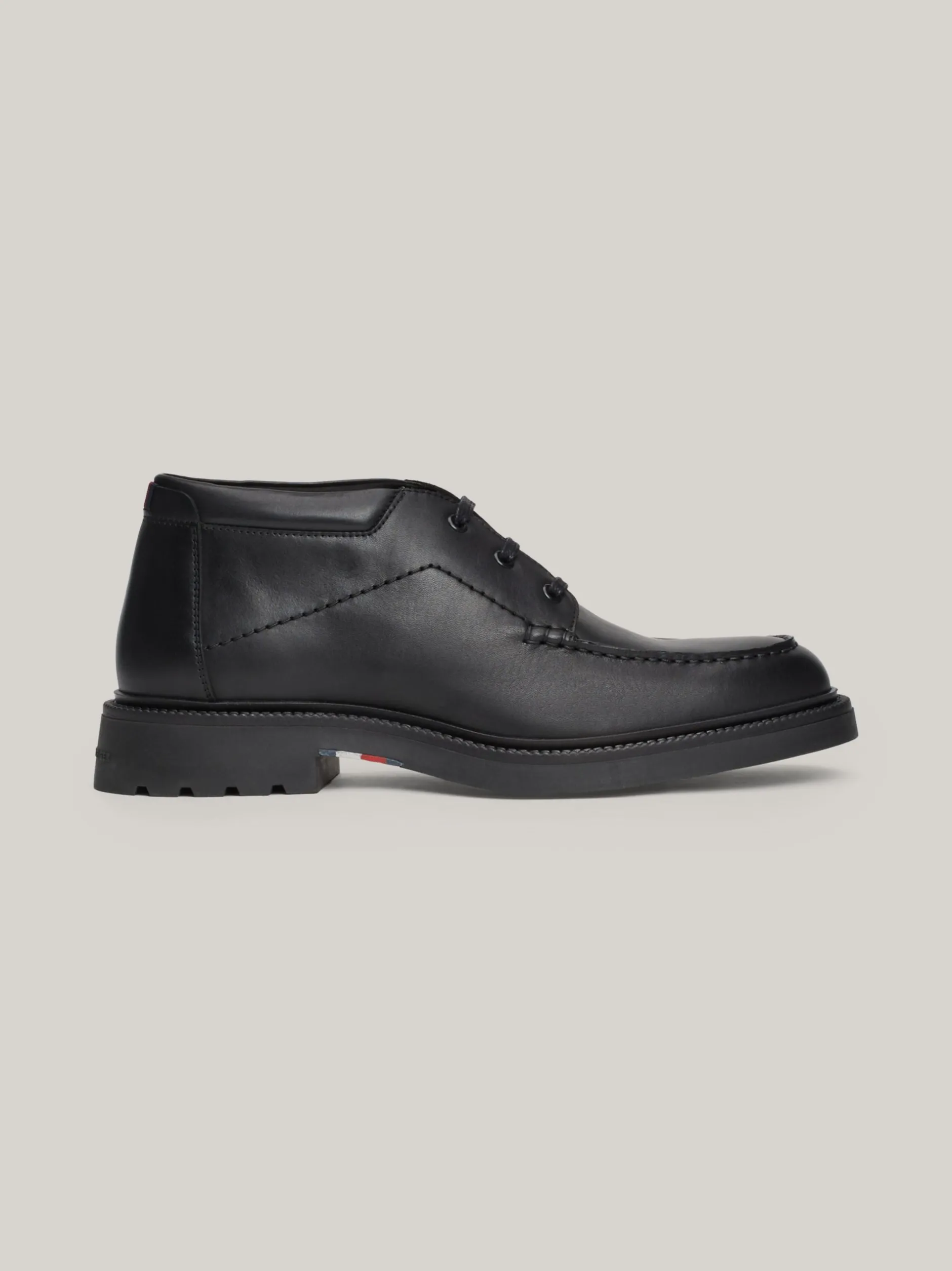 Buty Sznurowane|Buty*Tommy Hilfiger Lekkie Skórzane Botki BLACK