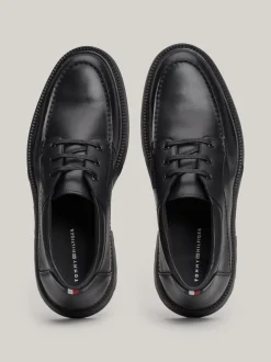 Buty Sznurowane|Buty*Tommy Hilfiger Lekkie Skórzane Botki BLACK