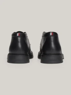 Buty Sznurowane|Buty*Tommy Hilfiger Lekkie Skórzane Botki BLACK