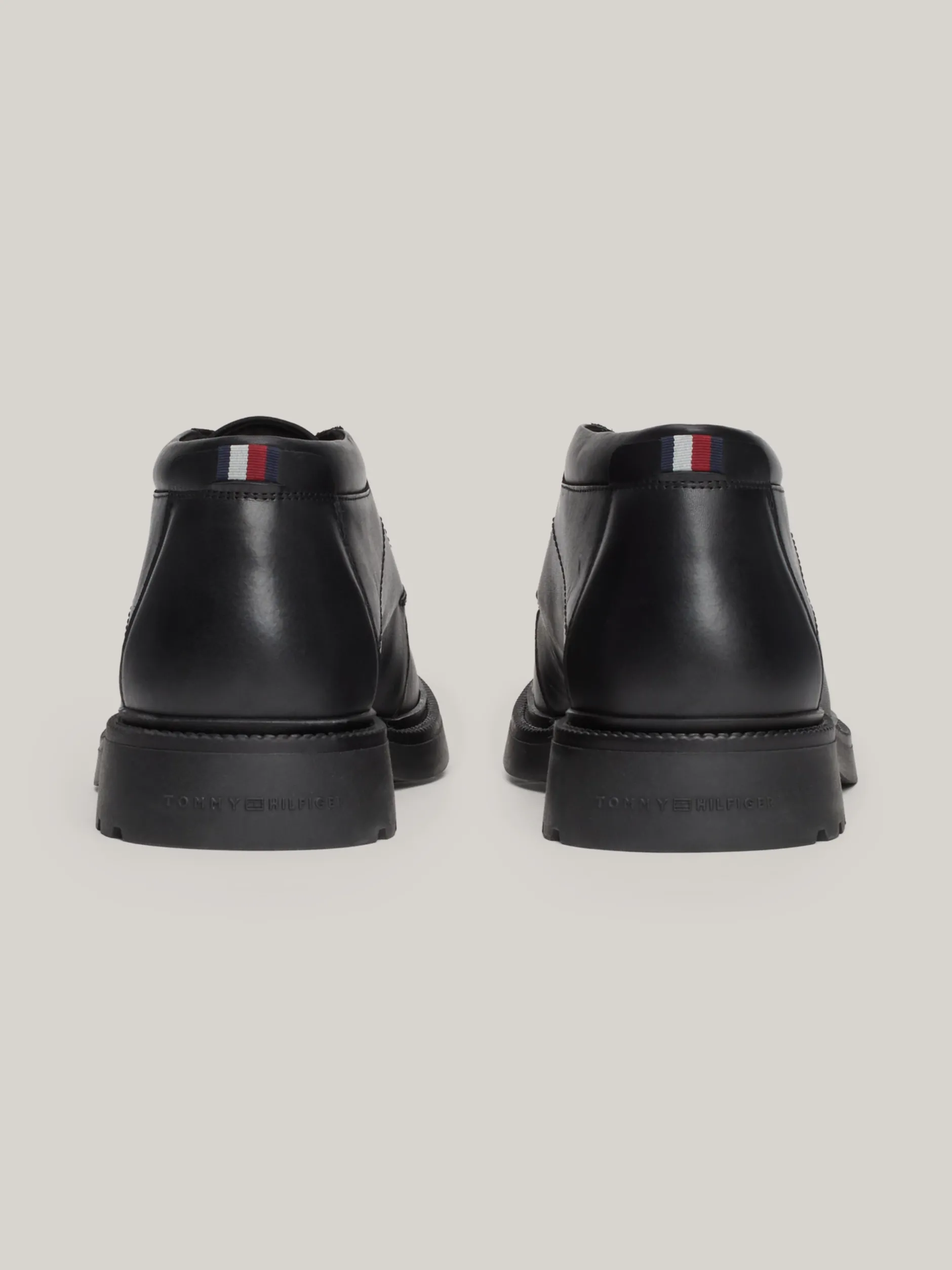 Buty Sznurowane|Buty*Tommy Hilfiger Lekkie Skórzane Botki BLACK