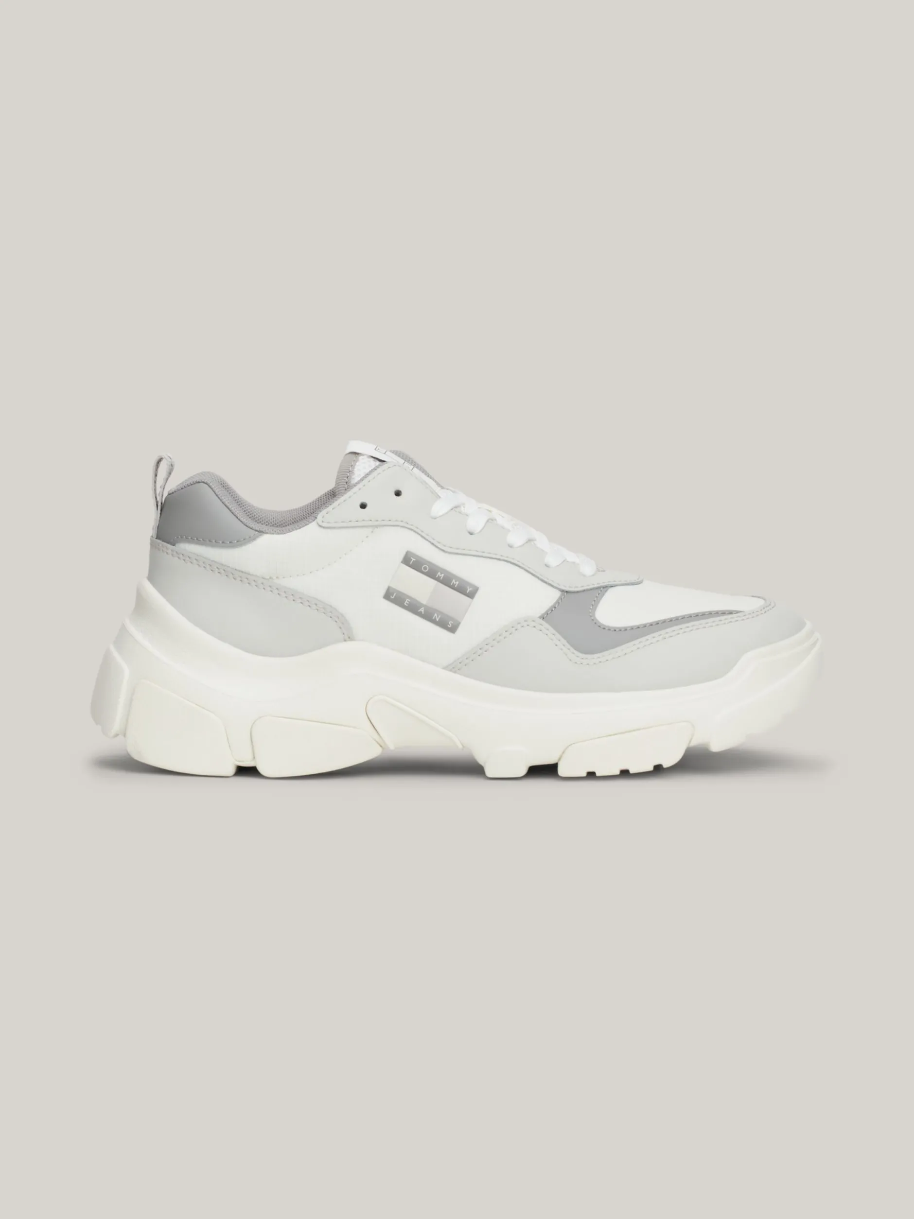 Sneakersy*Tommy Hilfiger Lekkie Skórzane Buty Na Grubej Podeszwie STRATUS GREY