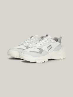 Sneakersy*Tommy Hilfiger Lekkie Skórzane Buty Na Grubej Podeszwie STRATUS GREY