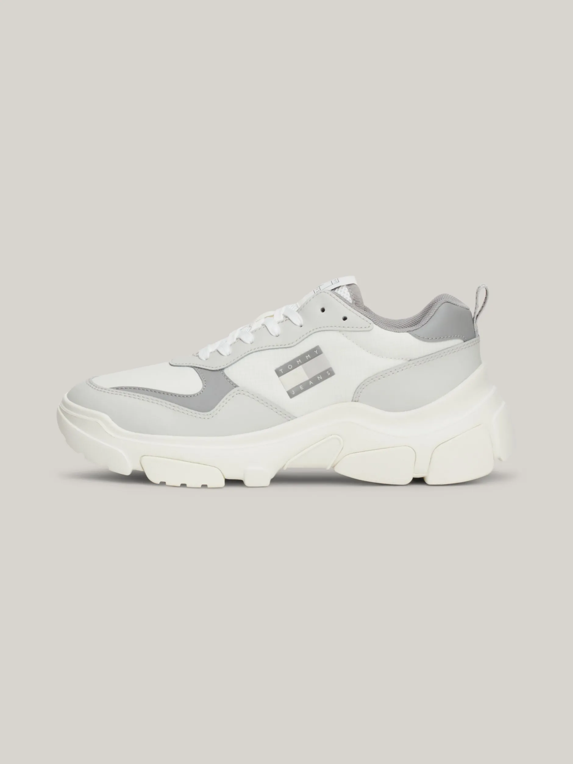 Sneakersy*Tommy Hilfiger Lekkie Skórzane Buty Na Grubej Podeszwie STRATUS GREY
