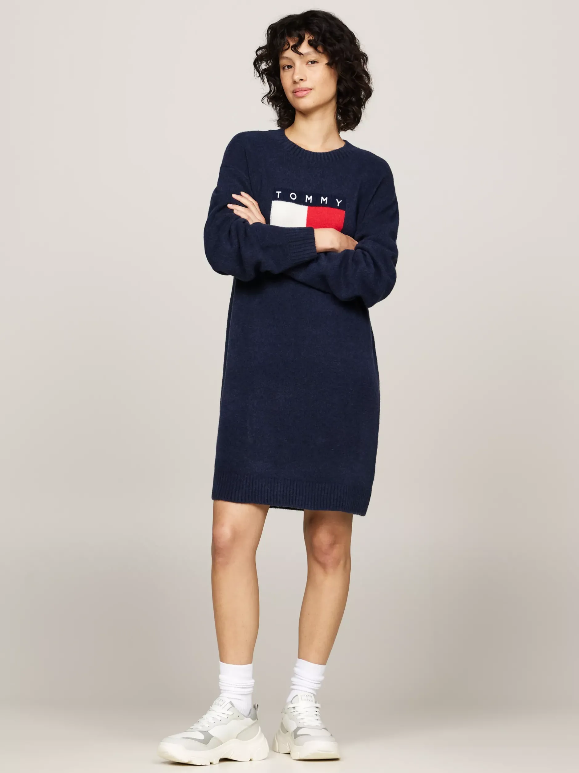 Sneakersy*Tommy Hilfiger Lekkie Skórzane Buty Na Grubej Podeszwie STRATUS GREY