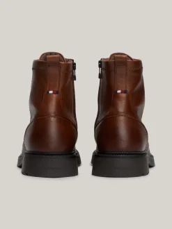 Buty Sznurowane|Buty*Tommy Hilfiger Lekkie Skórzane Buty Nad Kostkę WINTER COGNAC