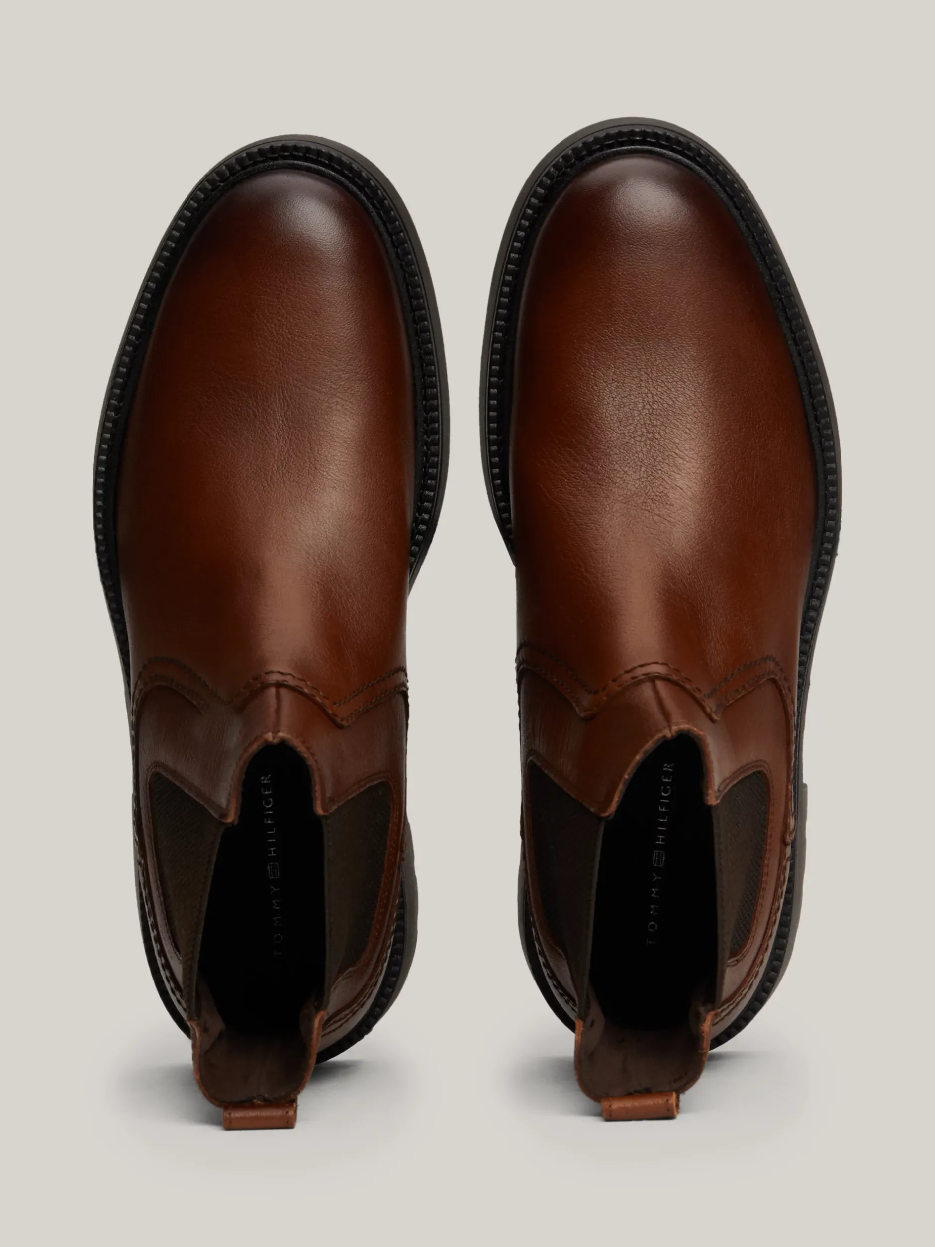 Sztyblety|Buty*Tommy Hilfiger Lekkie Sztyblety Ze Skóry WINTER COGNAC